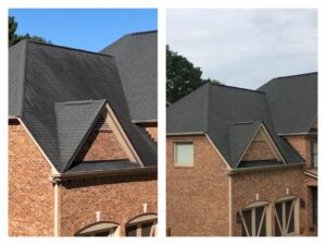 Roof Cleaning Services in Cumming Ga Image Before and After