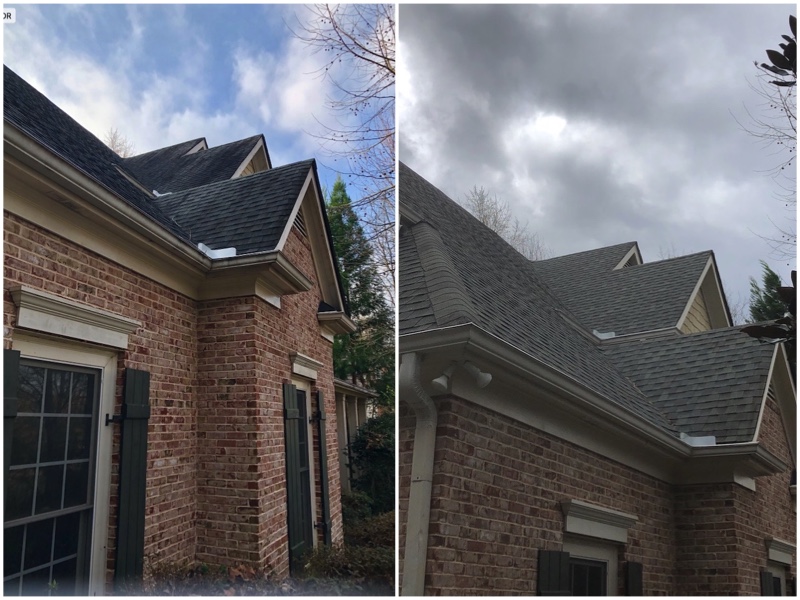 Roof Washing Image Before and After