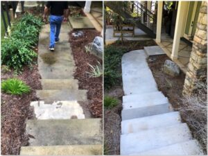 Walkway Wash Before and After Image