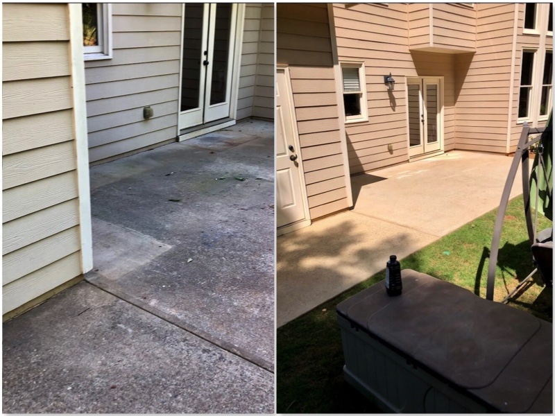Patio Wash Before and After Image