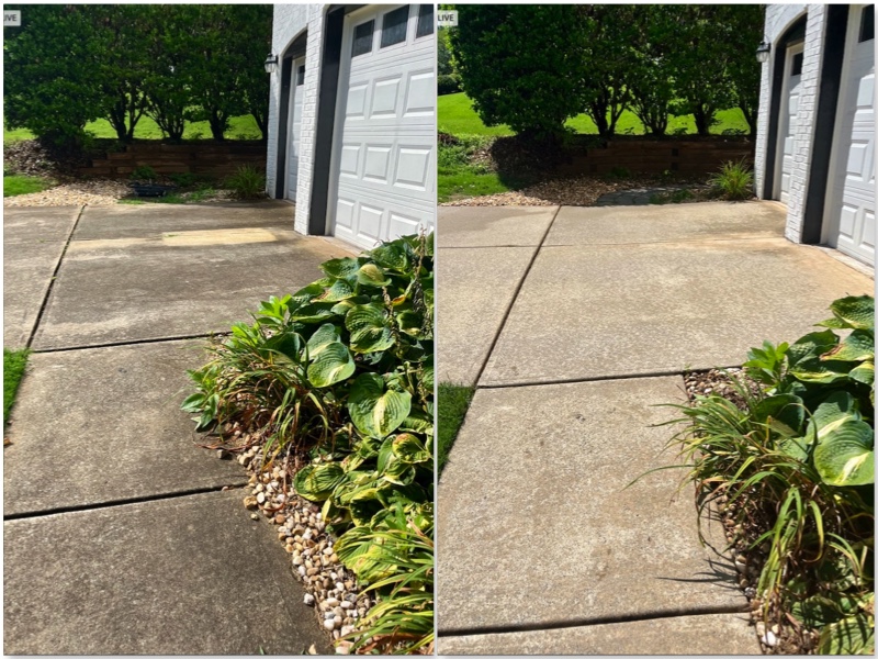 Pressure Washing in Canton Ga - driveway before and after photo
