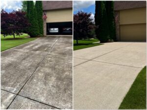 Driveway Washing before and after image