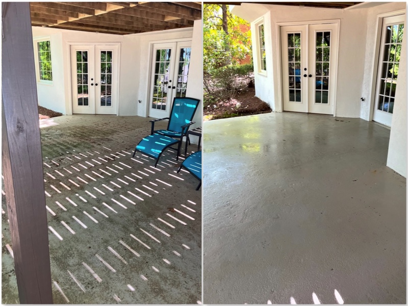 Pressure Washing in Alpharetta Ga - Patio before and after Image