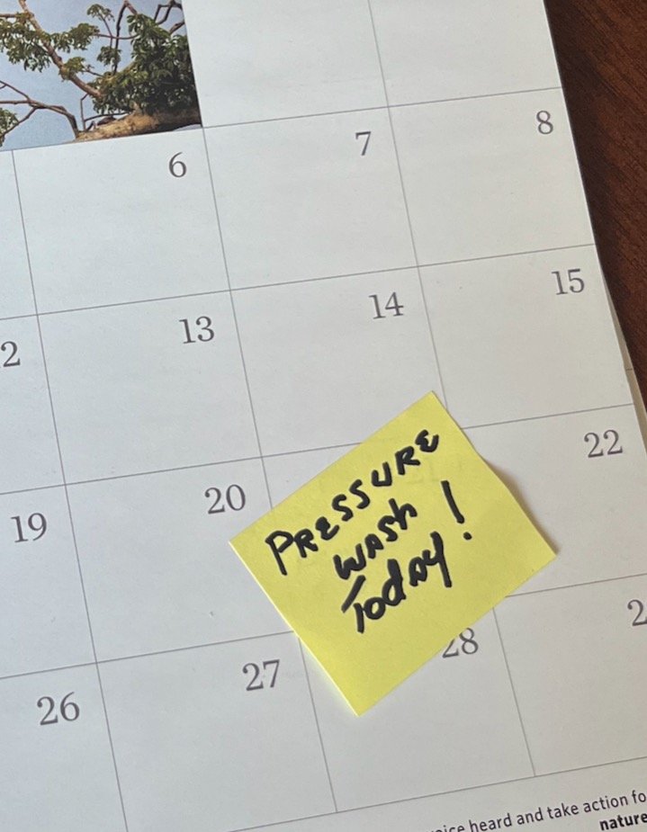 Calendar note scheduling Pressure Washing - photo