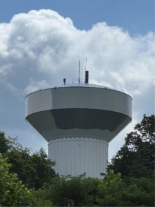 Cumming Water Tower being pressure washed photo